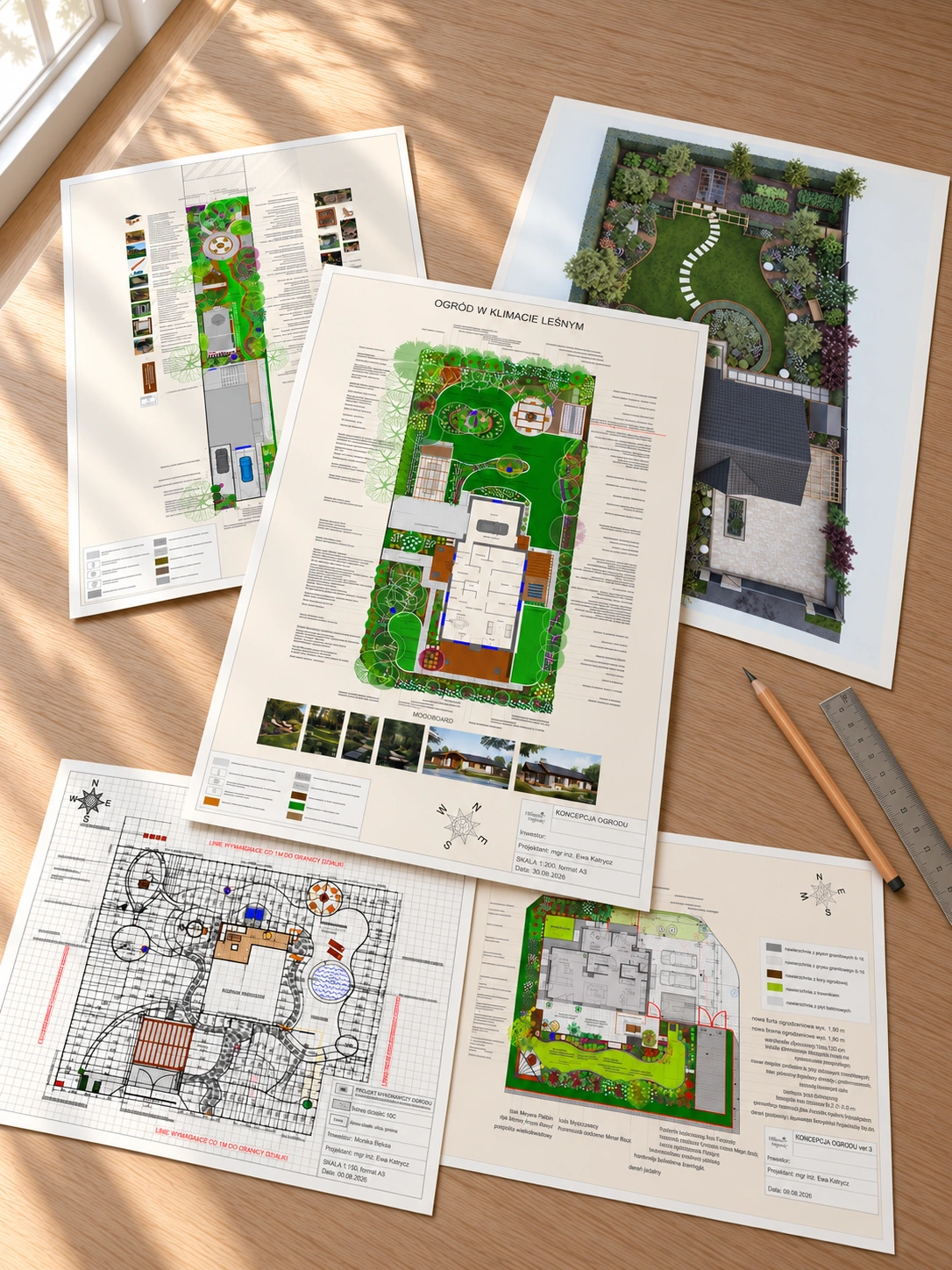 Dokumentacja projektów ogrodów przygotowana przez Ewę Katrycz