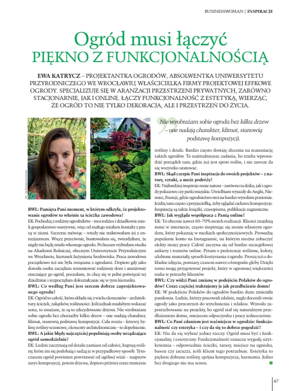 Wywiad z Ewą Katrycz w Business Woman & Life